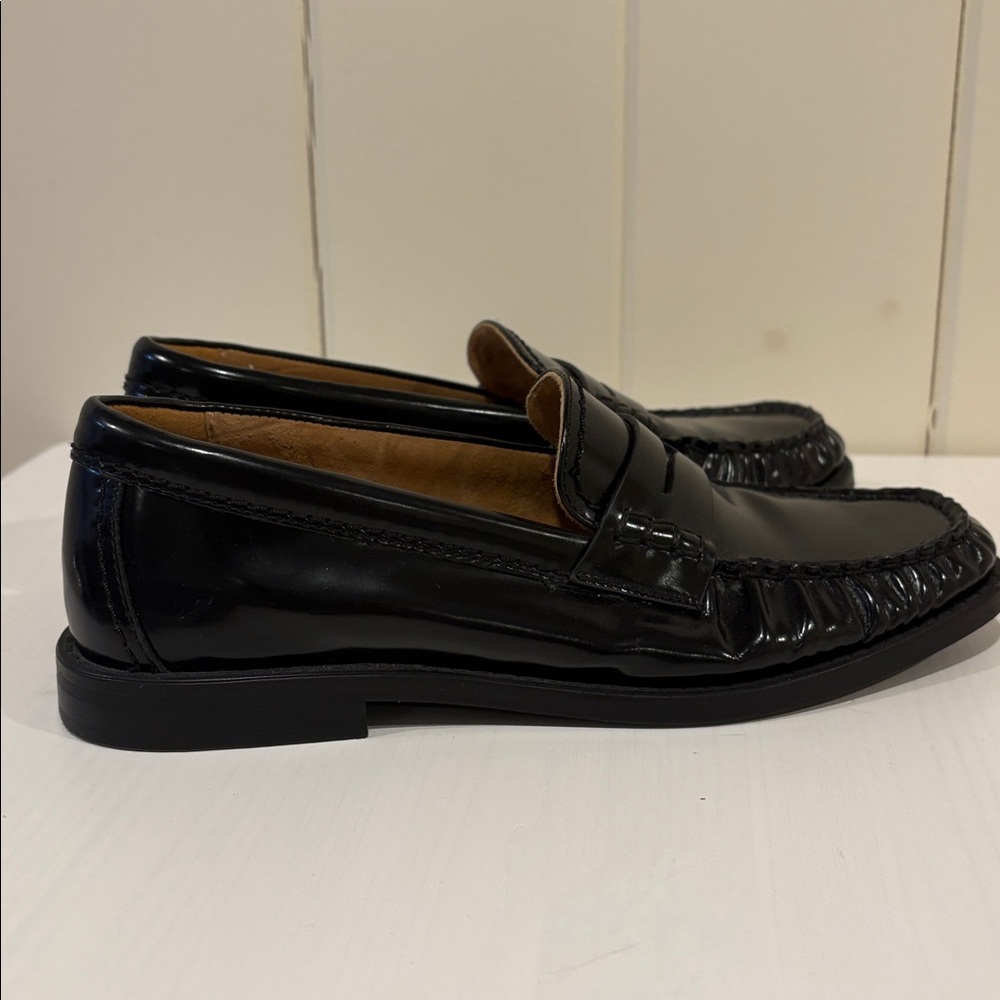 Massimo Dutti Black Leather Penny Loafers - Picture 6 of 7